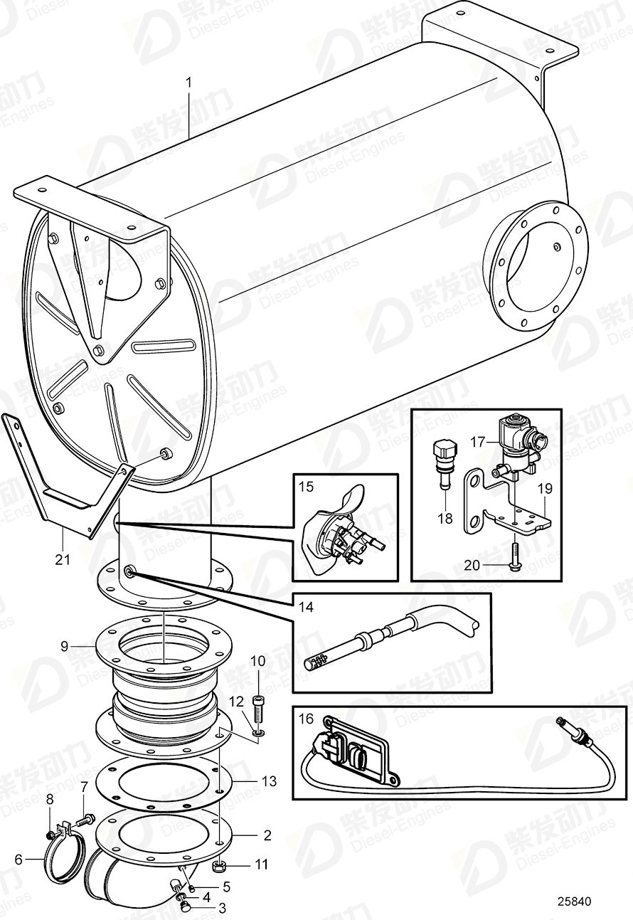 VOLVO Exhaust outlet 21562753 Drawing